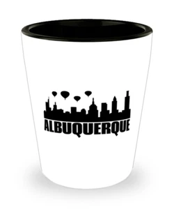 Shot Glass Skyline ALBUQUERQUE, Shot Glass regalo, quasi nuovo Shot Glass, regalo souvenir - Foto 1 di 1