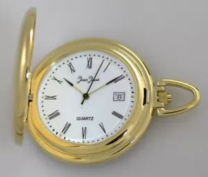 Kleine elegante flache JEAN JACOT Quartz-Taschenuhr mit Kette UVP 79,90 EUR - Picture 1 of 6