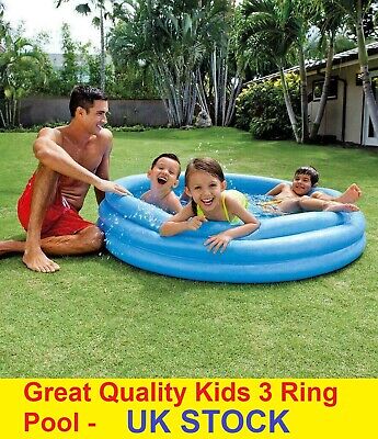 NEW INTEX 3 Ring Crystal Blue Paddling Swimming Pool Kids Garden Play 45  X 10  • 9.28£