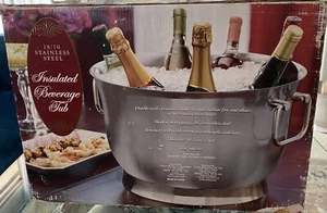 18/10 PESADO Acero Inoxidable Doble Aislamiento Bebida Vino Champagne Cubo - Imagen 1 de 12