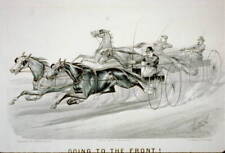 Going to the front!,c1878,Currier & Ives Photograph,horse racing,men,carts
