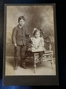 Shadle & Busser Studio Cabinet Card Cute Brother & Sister Children York PA - Picture 1 of 6
