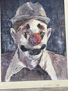 Ken Gore Original Paul Jung Circus Clown Oil Painting 16.5”x14.5” One Of A Kind! - Picture 1 of 17