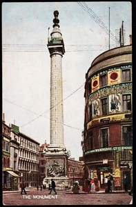 The Monument London Squared Circle Postmark Ipswich 1906 Postcard - Picture 1 of 2