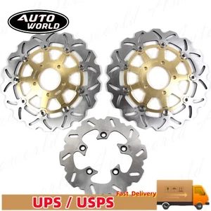 Rotor de disco de freno delantero trasero dorado para Suzuki GSXR600 2004-2005 GSXR750 2004-2005 - Imagen 1 de 14