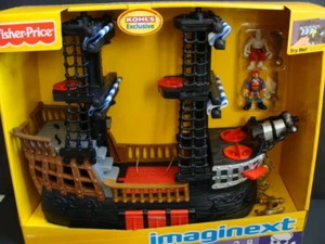NEW Fisher-Price IMAGINEXT Pirate Ship Black Kohl's Exclusive 2 Figures NIB - Picture 1 of 2