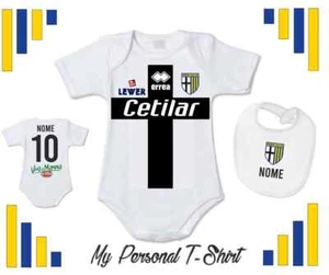 COORDINATO BODY BAVAGLINO NEONATO PARMA PERSONALIZZATO CON NOME IDEA REGALO - Imagen 1 de 4