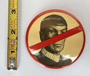 Vintage NASDAQ Star Trek SPOCK No Spock Pinback Button Pin - RARE & AWESOME! - Bild 1 von 7