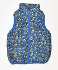 MOUNTAIN WAREHOUSE Boys Padded Gilet 5-6 Years Blue Camouflage Polyester DE08