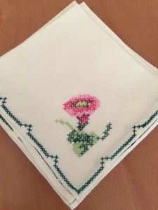 Set 6 yellow embroidered table napkins cotton Retro handmade  Holiday 10x10" - Picture 1 of 3