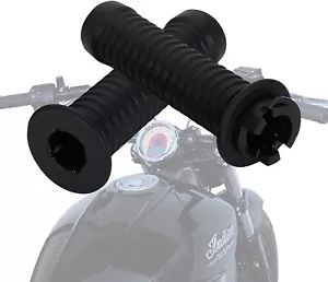 Rubber Hand Grips Black For Indian Scout 1200 SIXTY 2015-2023 7/8 22mm Handlebar - Picture 1 of 10