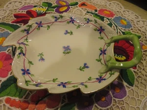 Herend Hungary Porzellan Tablett blaue Girlande in Blattform - Bild 1 von 4