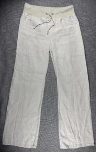 Pantalones de pierna ancha de lino orgánico W's Eileen Fisher en cintura natural XXS de punto acanalado - Imagen 1 de 4