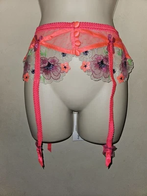 For Love & Lemons Shimmer Zinnia Embroidery Garter Belt size Small NWT - Image 1 of 4