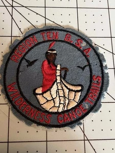 REGIÓN 10 DIEZ BSA CANOA SALVAJE CANOA SENDEROS PARCHE OA BOY SCOUT (RO) - Imagen 1 de 1