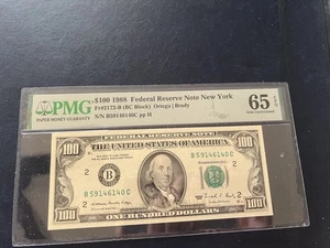 1985 US $100 One Hundred Dollar Bill Note FR2172-B - EPQ65-SN B59146140C - Picture 1 of 4