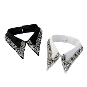Elegant Detachable Rhinestones Collar For Dress Shirts Stylish Fashion Accessory - Picture 1 of 10