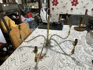 DE COLECCIÓN 5 BRAZOS DE ARAÑA DE CRISTAL Y BARRA CENTRAL. - Imagen 1 de 12