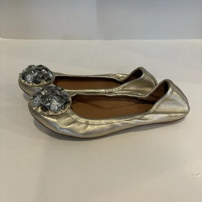 Jeffrey Campbell Ibiza последний женщин черепаха балетки 8 золото кожи драгоценности - Изображение 1 из 4