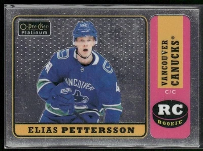 2018-19 O-Pee-Chee Platinum Elias Pettersson Retro RC #R-100 Vancouver Canucks - Image 1 of 2