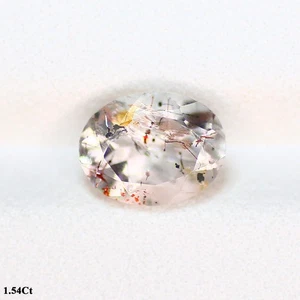 1.54 Ct Oval 6.7 x 8.7 MM 100% Natural Pink With red black dot STRAWBERRY QUARTZ - Picture 1 of 5
