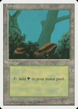 Forest (A) Fourth Edition Light Play LP MTG Magic the Gathering