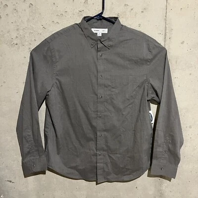 Camisa Old Navy Nueva Con Etiquetas Signature XL Gris Abotonada Manga Larga Calce Ajustado Foto 1 de 4