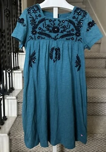 Pink Chicken Girls Greenish/Blue Floral Dress  Size 10Y Summer Spring Dress - Picture 1 of 9