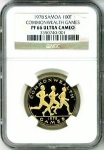 1978 GOLD SAMOA 1,000 MINTED 100 TALA NGC PROOF 66 ULTRA CAMEO - Picture 1 of 2