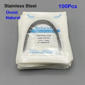 100Pcs Dental Orthodontic Arch Wire Stainless Steel Ovoid/Natural Round Wires - Picture 1 of 15