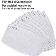 10 Filtri ai Carboni Attivi Per Ogni MascherinA UsoCivile Spedizione In 3 Giorni