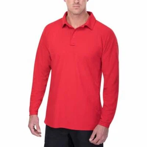 VERTX VTX4020 HOMBRE CAMISA PEQUEÑA MANGA LARGA ACCIÓN POLO CON ROJO NEGRO FRÍO  - Imagen 1 de 4