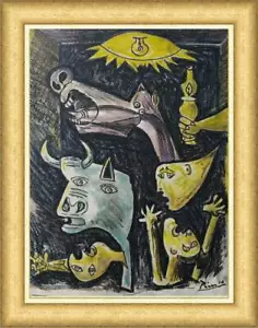 Pablo Picasso, Spanish Artist " Engraving on Cardaboard / Hand Signed" - Picture 1 of 6