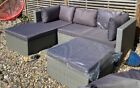 ALDI Grey Rattan Sofa with Cushions & Cover