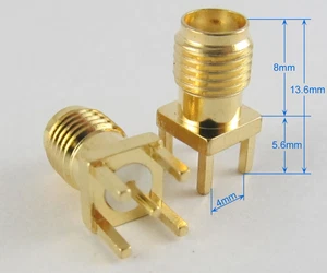 4pcs RF Connector SMA Female Jack Board Mount Coaxial Connector SS length 14mm - Picture 1 of 4