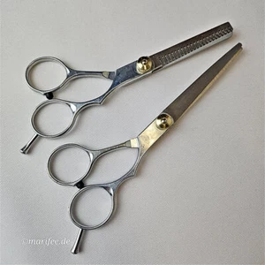 Friseurschere/ Effilierschere mit ergonomischem Griff, Haarschneideschere - Bild 1 von 19