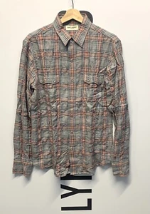 Saint Laurent Grey Rinse Check Flannel Western Shirt - Size XXL - RRP £525 - Picture 1 of 7