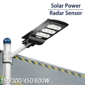 LED Street Solar Lights Outdoor Dusk to Dawn Security Remote Pole Waterproof - Picture 1 of 12