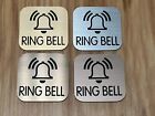 Engraved 2x2 RING BELL Doorbell Counter Sign Tag Plate Plaque 4 Color Options