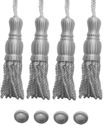 WHITE Hourglass SHADE TASSEL & Higbee Screw Button for Roller Window Shades 4pk - Image 1 of 2