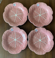 Set of 4 Bordallo Pinheiro Pink Cabbage Scalloped Luncheon Plates 9 1/4