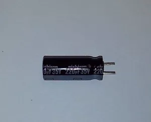 Original Nichicon 220uF 35 Volt Radialkabel USA Verkäufer - Bild 1 von 8