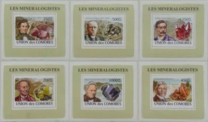 Mineralogists & Minerals SET 6 SHEETS DELUXE Comoros 2008 Sc. 1051 MNH #CM8212d - Picture 1 of 1