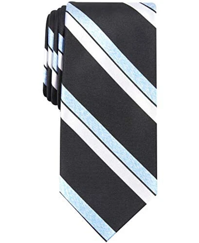Corbata de cuello NAUTICA negra azul blanca a rayas clásica ancha NUEVA PRECIO DE VENTA SUGERIDO POR EL FABRICANTE $79 Foto 1 de 1