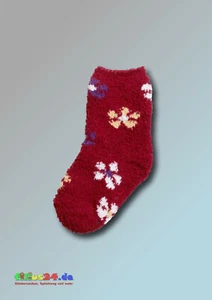 Playshoes Fleece Socks Fluffy Sock Flower IN Red Size 17 To 34 - Picture 1 of 2