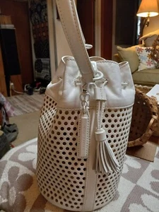 Leoffler Randall Drawstrings White Bucket Bag - Picture 1 of 6
