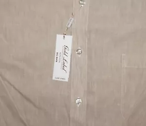 Camicia nuova con etichette Gold Label Luxe lino non ferro di Roundtree Yorke Khaki BIG 3X - Foto 1 di 6