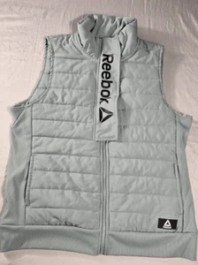 Reebok Getaway Woven Full Zip Vest Gray WOMENS SIZE Large - Picture 1 of 9