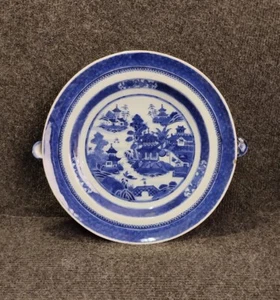 Chauffe plat porcelaine blanc bleu CHINE fin 18e - Picture 1 of 16