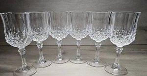 Cristal d'Arques-Durand LONGCHAMP Set of 6 Wine Glasses, Solid, Heavy Feel - Picture 1 of 8